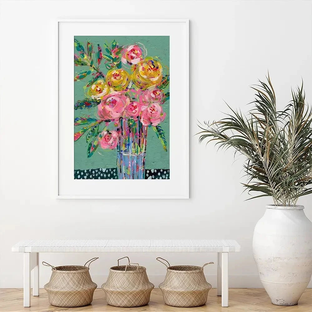 Bright Coloured Bouquet Framed Art Print Bright Coloured Bouquet Framed Art Print wall art product Regina Moore