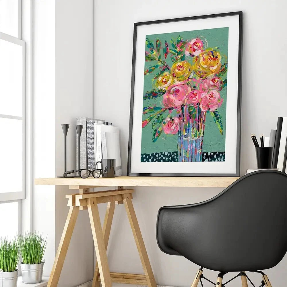 Bright Coloured Bouquet Framed Art Print Bright Coloured Bouquet Framed Art Print wall art product Regina Moore