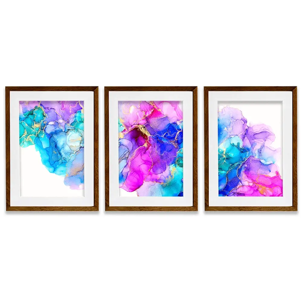 Bright Colourful Marble Framed Art Print Trio Bright Colourful Marble Framed Art Print Trio wall art product djero.adlibeshe / Shutterstock