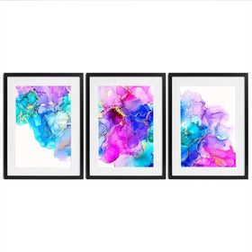 Bright Colourful Marble Framed Art Print Trio Bright Colourful Marble Framed Art Print Trio wall art product djero.adlibeshe / Shutterstock