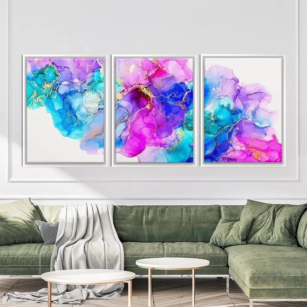 Bright Colourful Marble Trio Canvas Print Bright Colourful Marble Trio Canvas Print wall art product djero.adlibeshe / Shutterstock