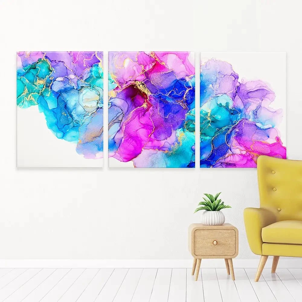 Bright Colourful Marble Trio Canvas Print Bright Colourful Marble Trio Canvas Print wall art product djero.adlibeshe / Shutterstock
