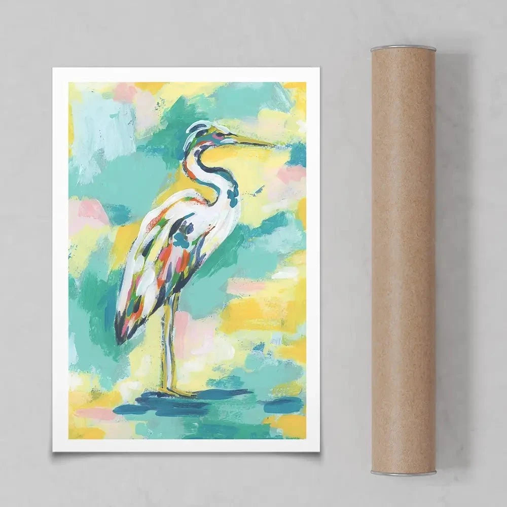 Bright Heron Art Print Bright Heron Art Print wall art product June Erica Vess
