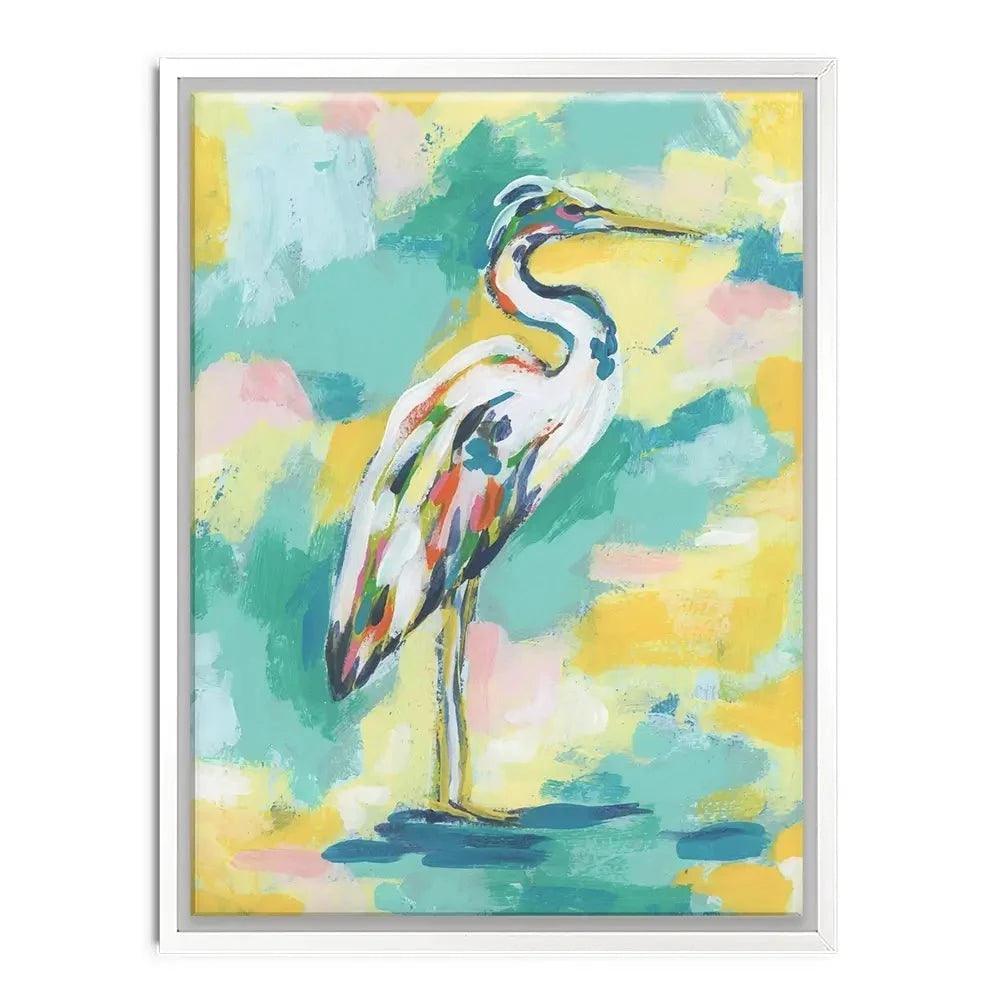 Bright Heron Canvas Print Bright Heron Canvas Print wall art product June Erica Vess