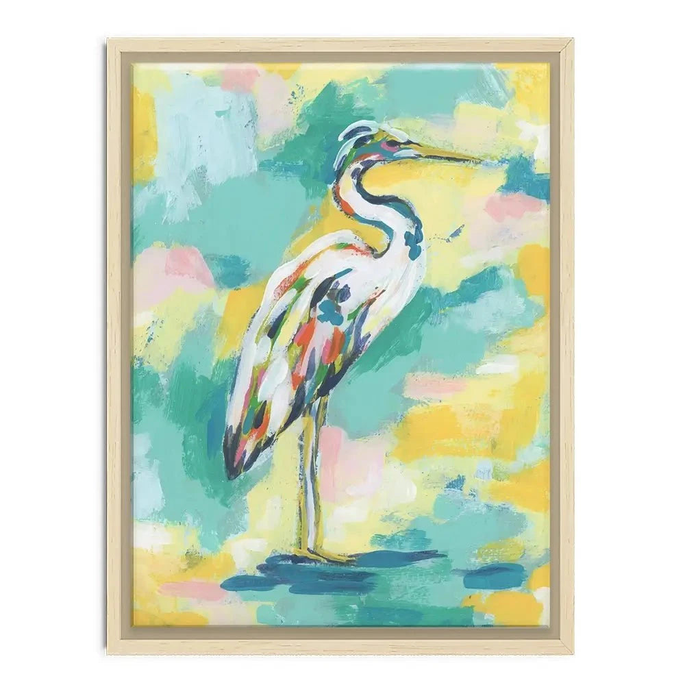 Bright Heron Canvas Print Bright Heron Canvas Print wall art product June Erica Vess