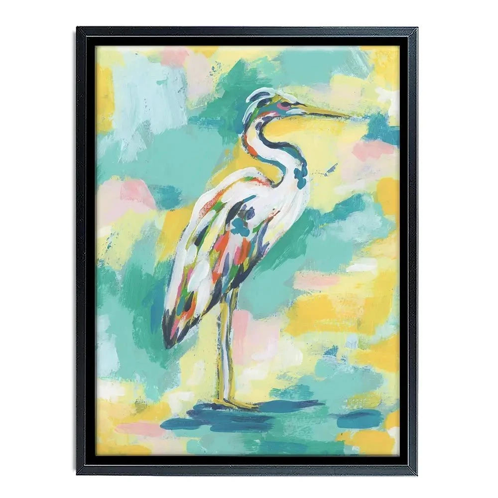 Bright Heron Canvas Print Bright Heron Canvas Print wall art product June Erica Vess