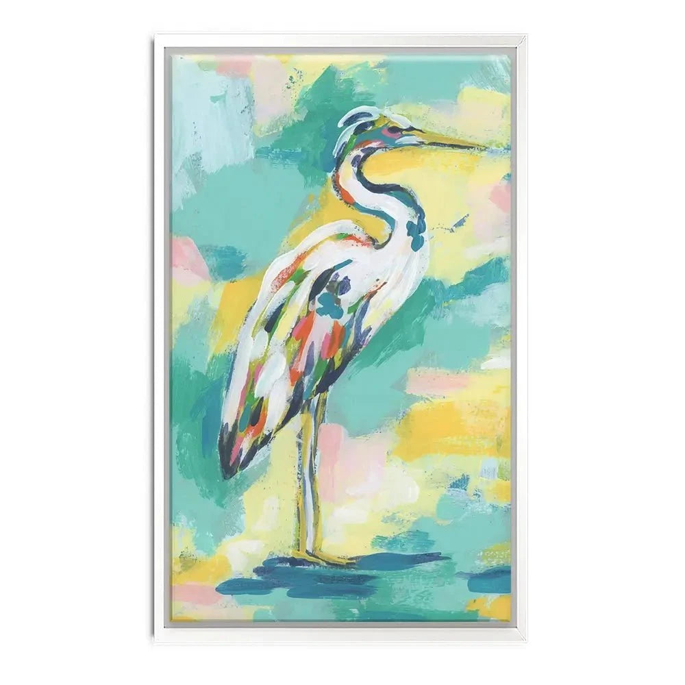 Bright Heron Canvas Print Bright Heron Canvas Print wall art product June Erica Vess