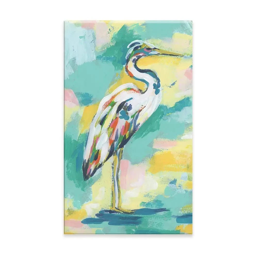 Bright Heron Canvas Print Bright Heron Canvas Print wall art product June Erica Vess