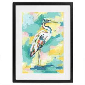 Bright Heron Framed Art Print Bright Heron Framed Art Print wall art product June Erica Vess
