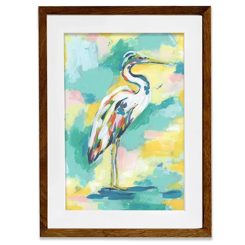 Bright Heron Framed Art Print Bright Heron Framed Art Print wall art product June Erica Vess