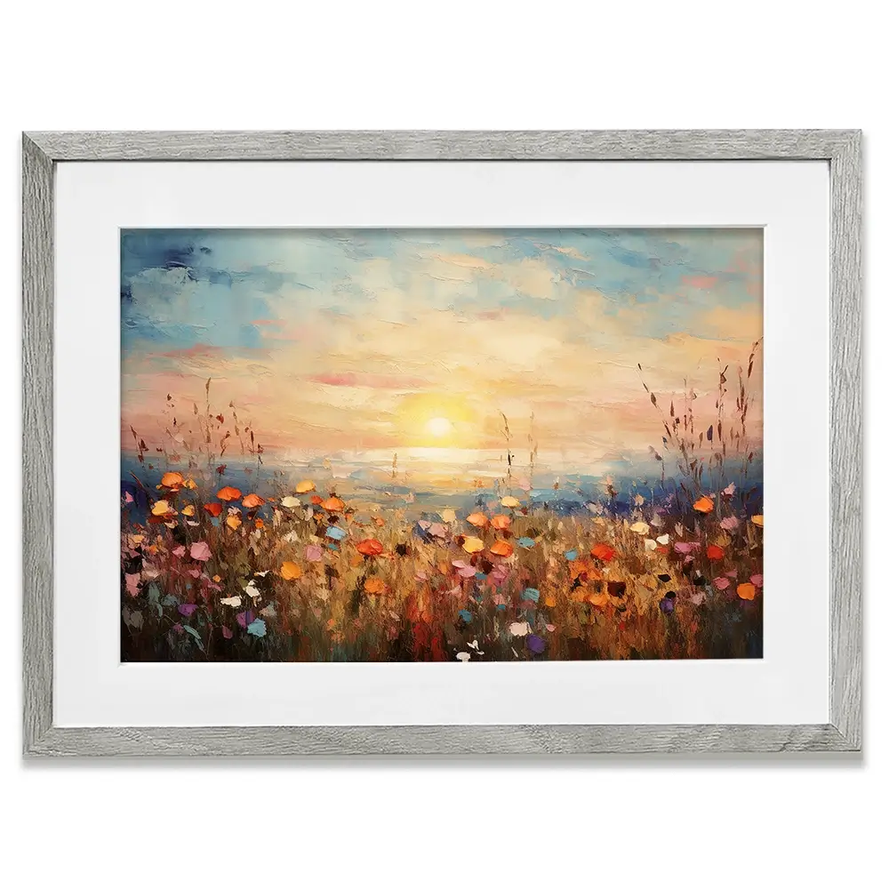 Bright Meadow Sunrise Framed Art Print Bright Meadow Sunrise Framed Art Print wall art product Franklyn Gregory - Independent