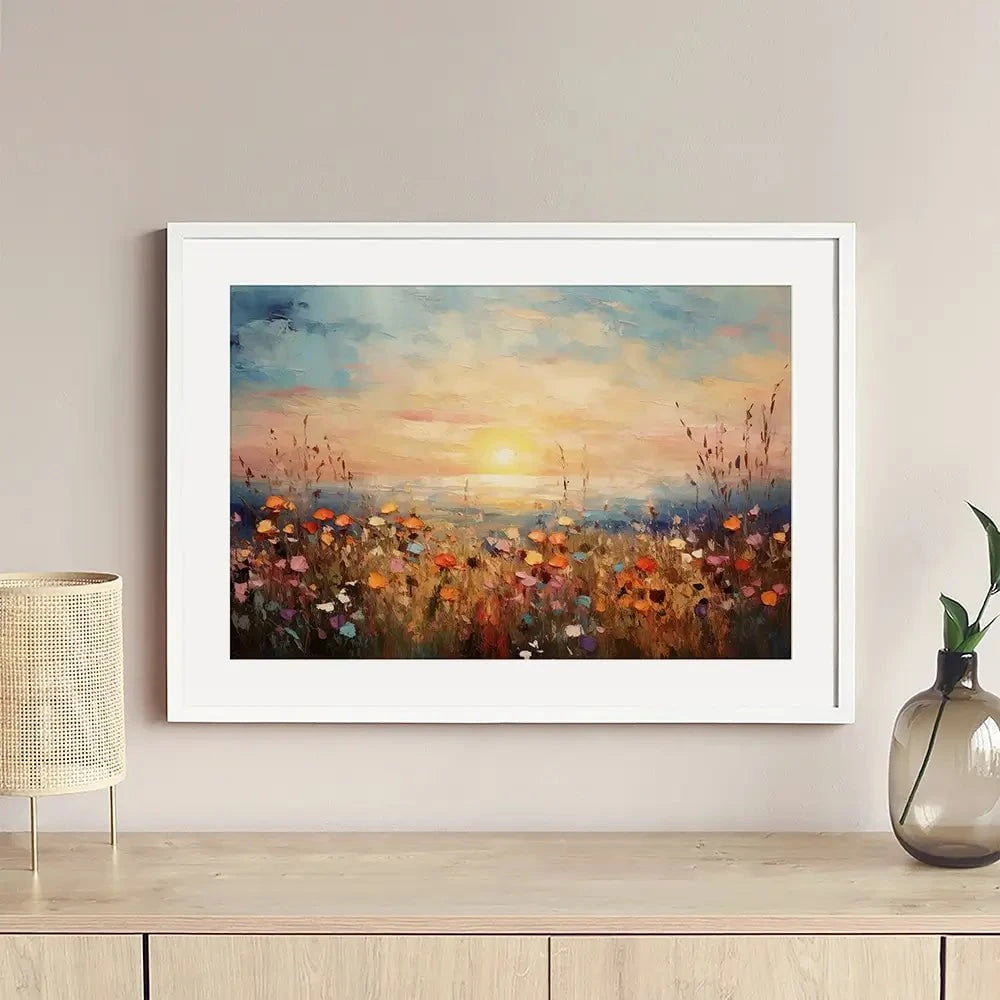Bright Meadow Sunrise Framed Art Print Bright Meadow Sunrise Framed Art Print wall art product Franklyn Gregory - Independent