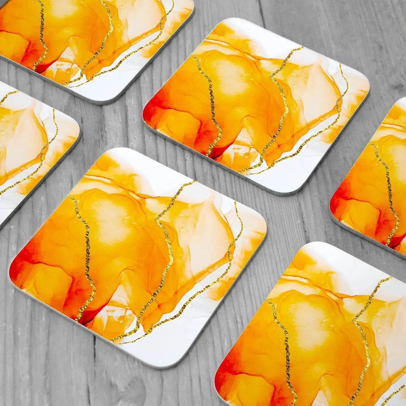 Bright Orange Coaster Set Bright Orange Coaster Set wall art product CARACOLLA / Shutterstock