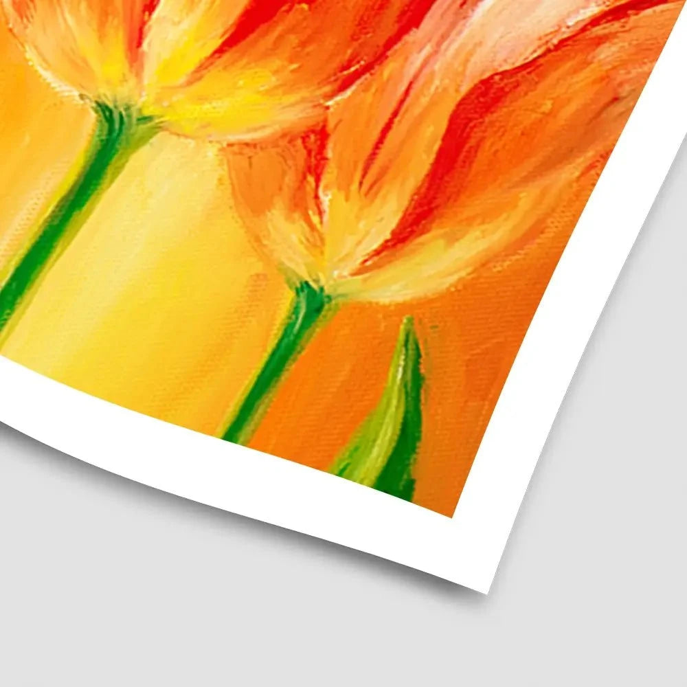 Bright Orange Tulips Art Print Bright Orange Tulips Art Print wall art product Valenty / Shutterstock
