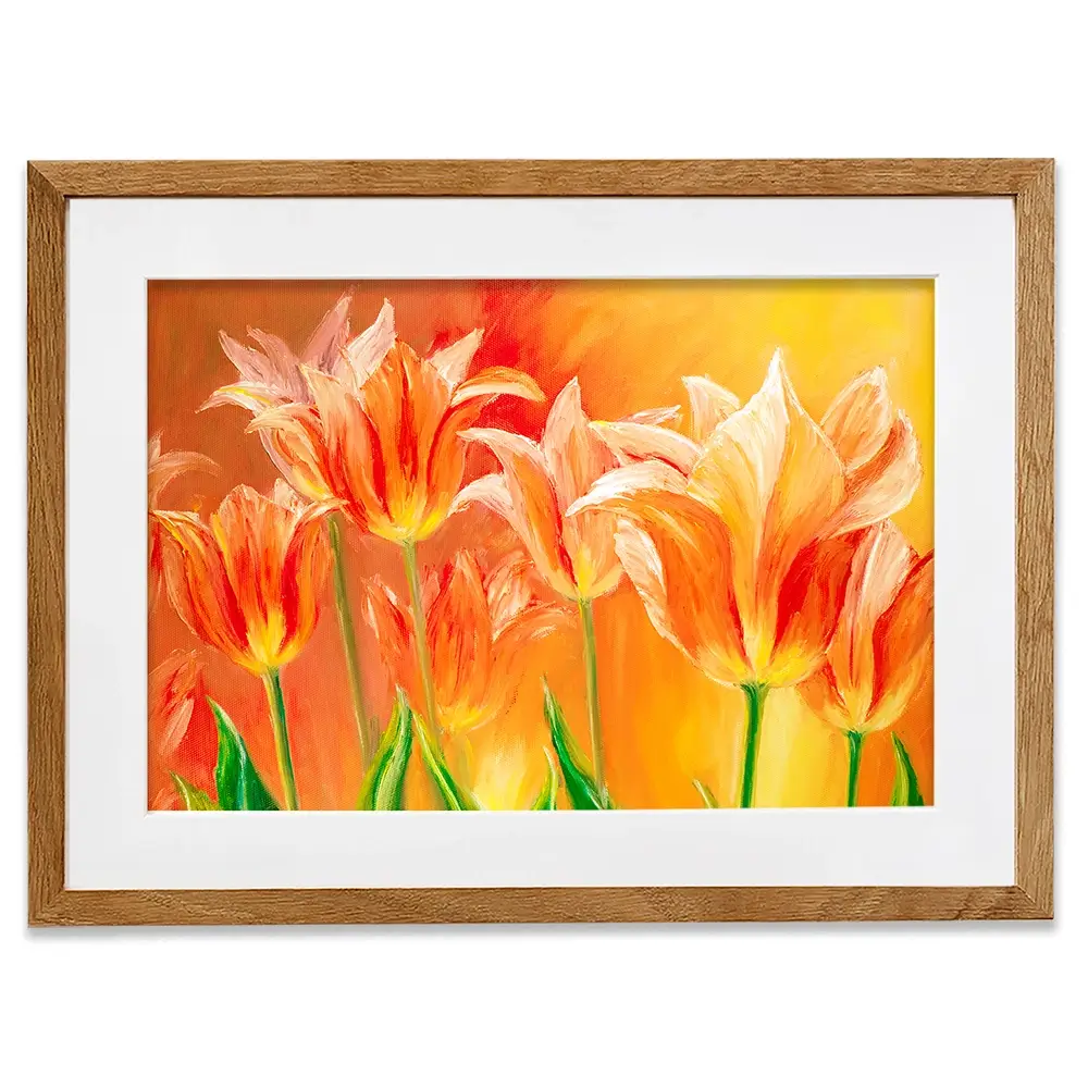 Bright Orange Tulips Framed Art Print Bright Orange Tulips Framed Art Print wall art product Valenty / Shutterstock