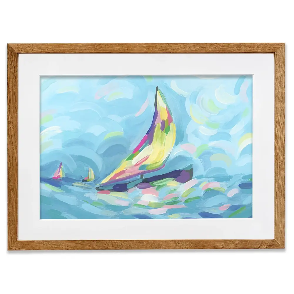 Bright Sails Framed Art Print Bright Sails Framed Art Print wall art product June Erica Vess