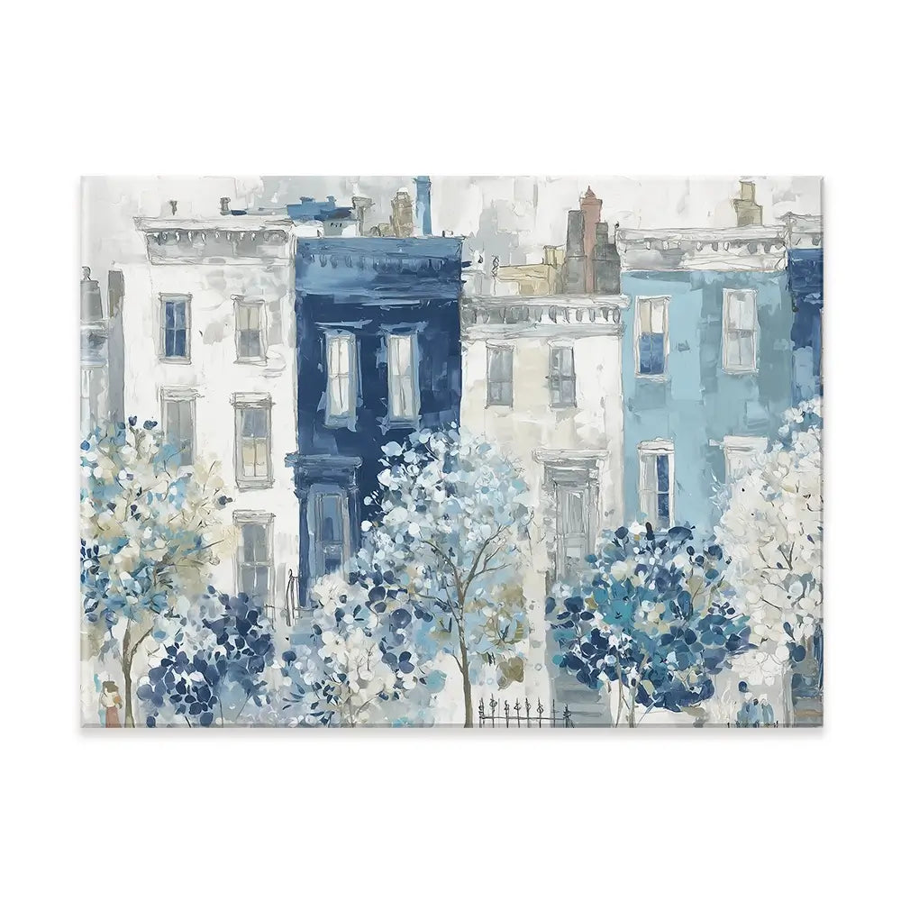 Brownstone Bloom Street Canvas Print Brownstone Bloom Street Canvas Print wall art product Chromatic Storm Studio