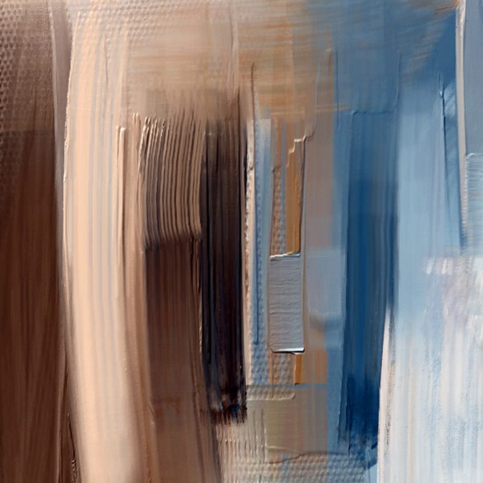 Brushed Beige And Blue Art Print wall art product / Shutterstock