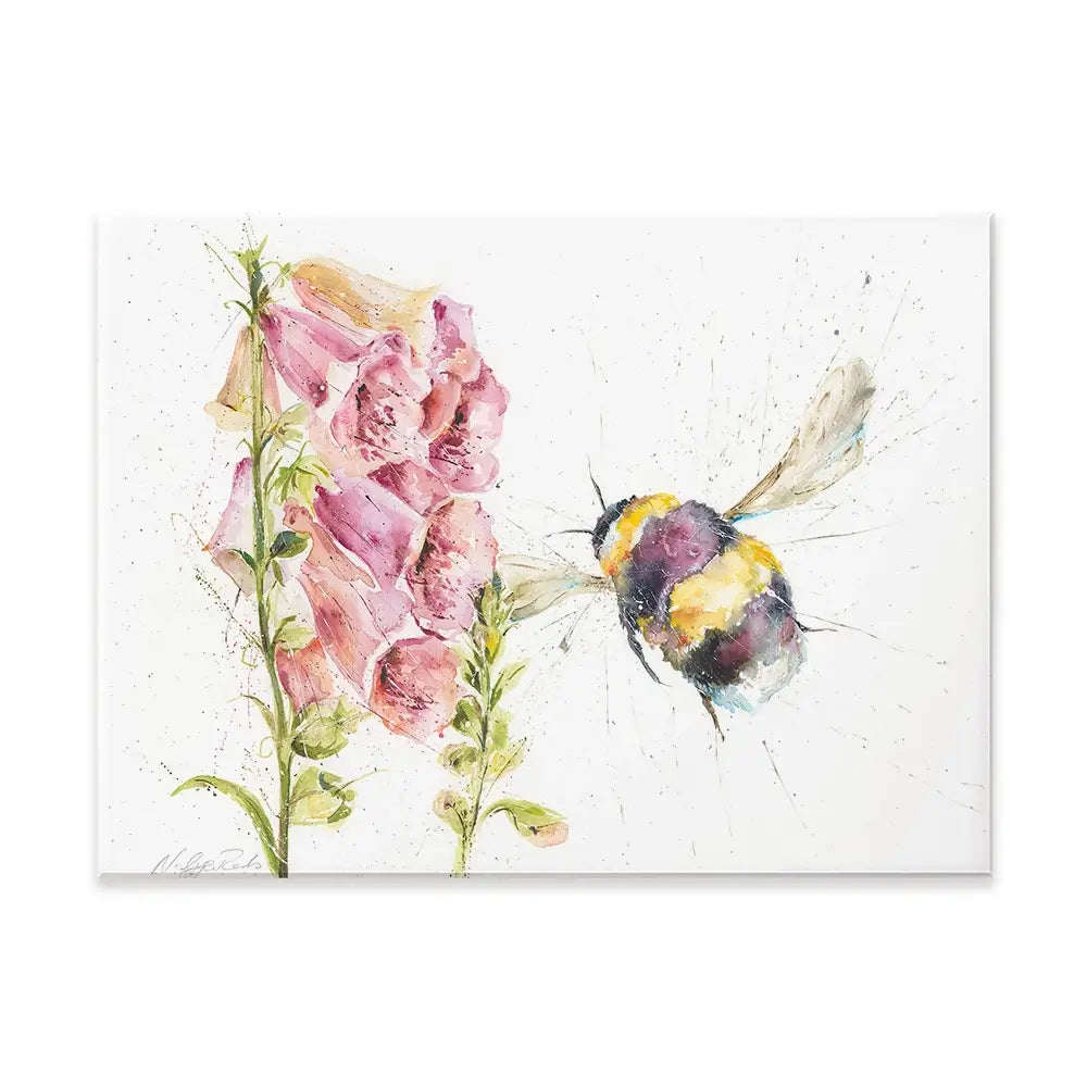 Bumble Bee And Foxglove 2 Canvas Print Bumble Bee And Foxglove 2 Canvas Print wall art product Nicola Jane Rowles