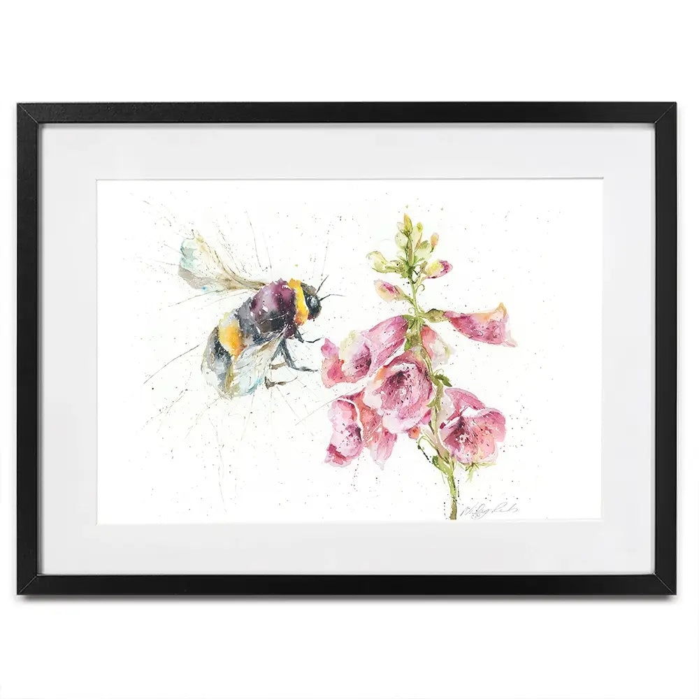 Bumble Bee And Foxglove 3 Framed Art Print Bumble Bee And Foxglove 3 Framed Art Print wall art product Nicola Jane Rowles