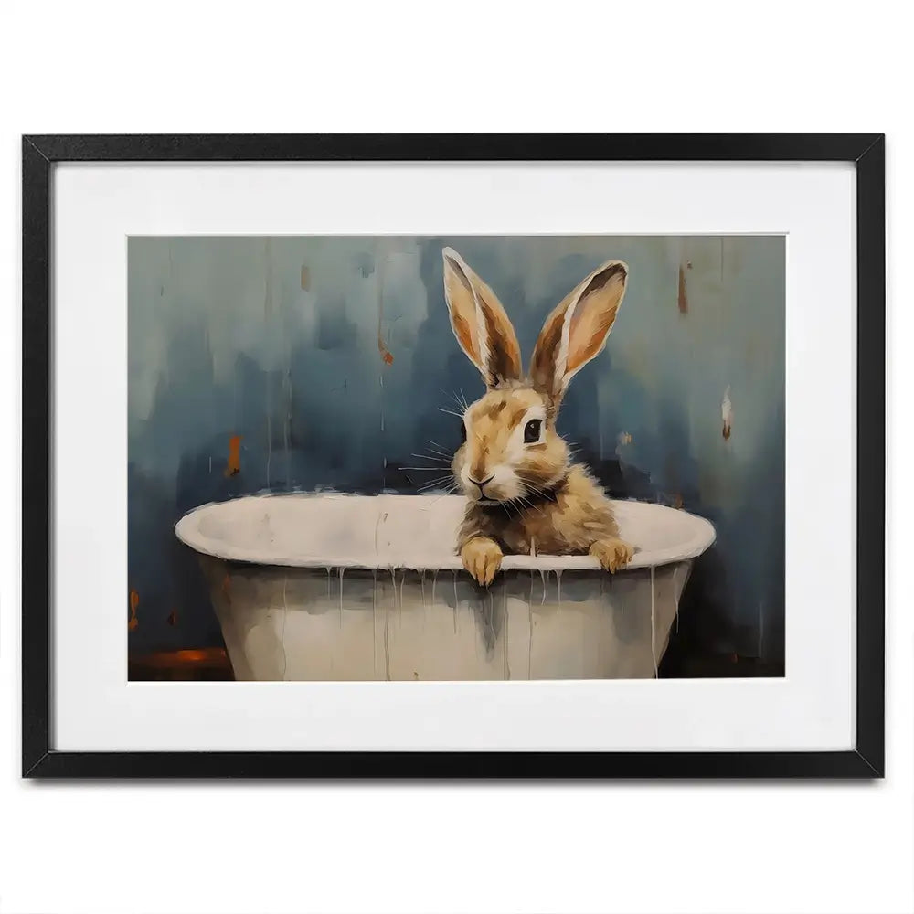 Bunny In A Tub Framed Art Print Bunny In A Tub Framed Art Print wall art product Arlington Prints - Independent