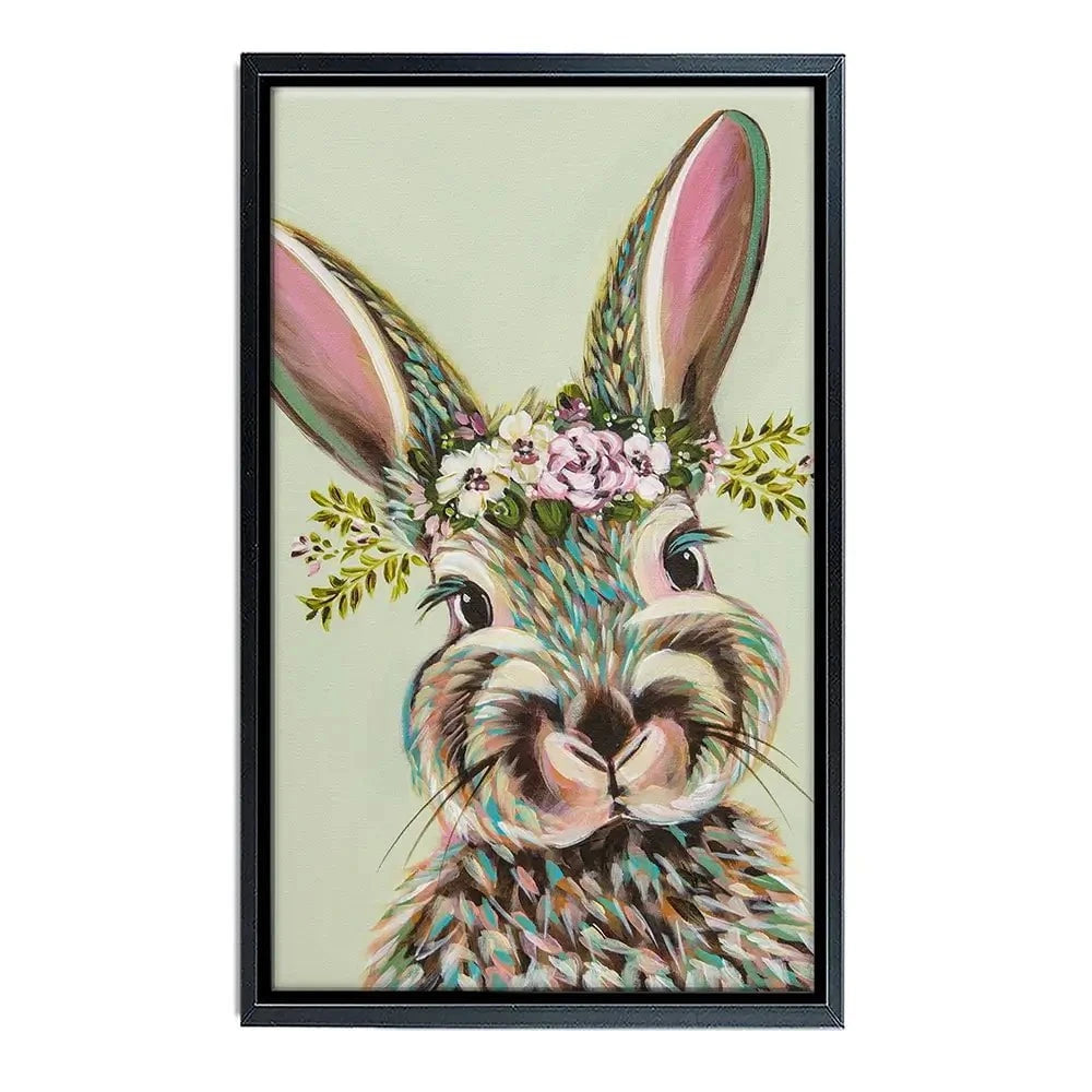Bunny With Flowers Canvas Print Bunny With Flowers Canvas Print wall art product Carolee Vitaletti