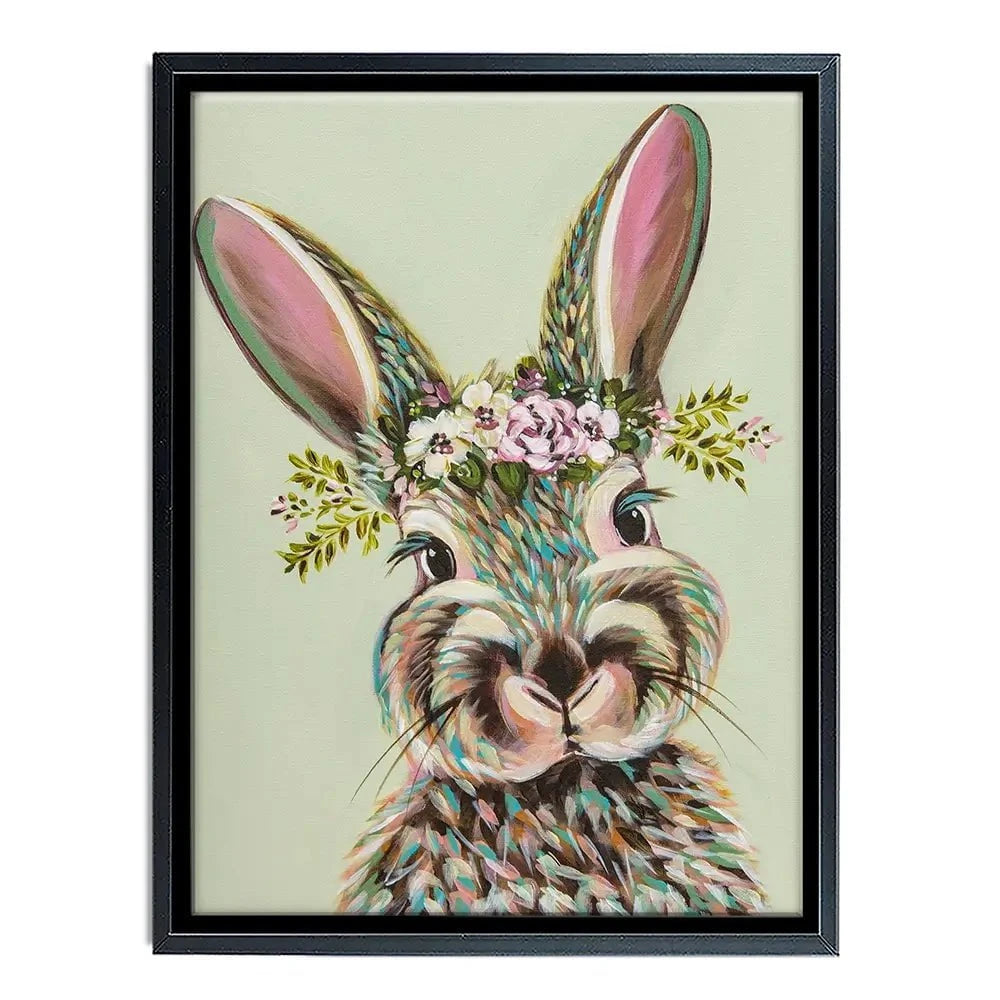 Bunny With Flowers Canvas Print Bunny With Flowers Canvas Print wall art product Carolee Vitaletti