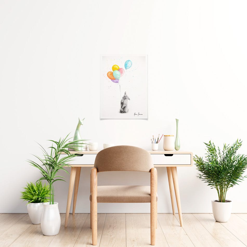 Buster And His Balloons Art Print wall art product Ashvin Harrison