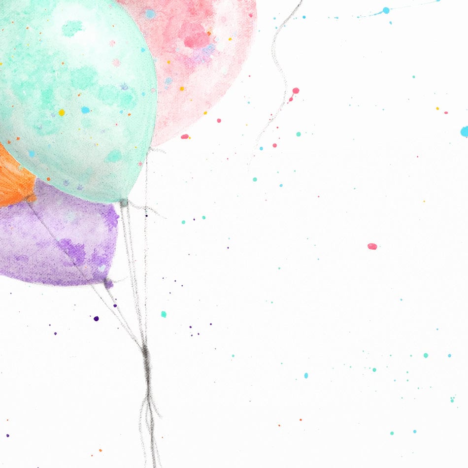 Buster And His Balloons Art Print wall art product Ashvin Harrison