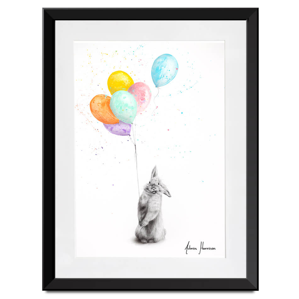Buster And His Balloons Framed Art Print Buster And His Balloons Framed Art Print wall art product Ashvin Harrison