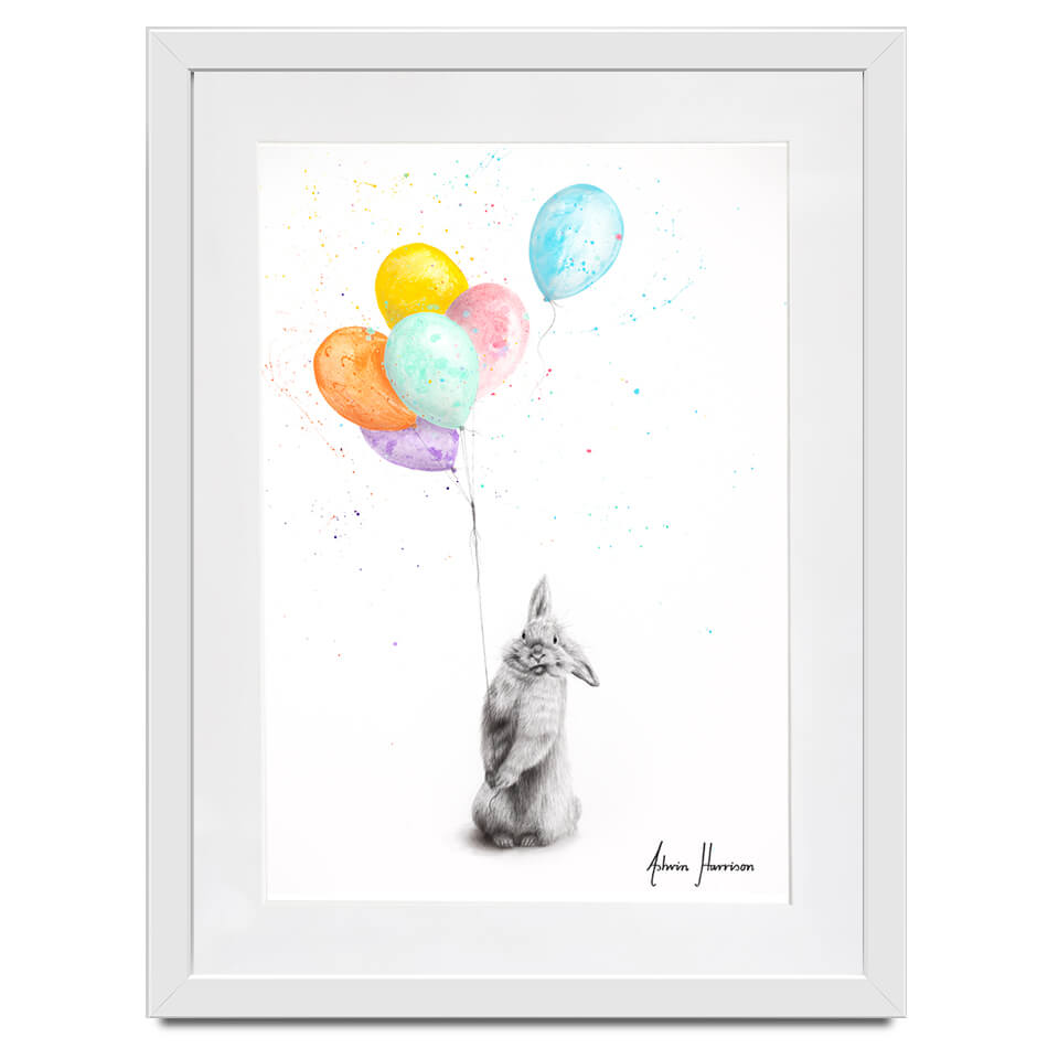 Buster And His Balloons Framed Art Print Buster And His Balloons Framed Art Print wall art product Ashvin Harrison