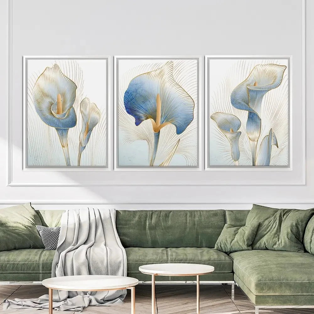 Calla Lily Trio Canvas Print Calla Lily Trio Canvas Print wall art product Aleshyn_Andrei / Shutterstock