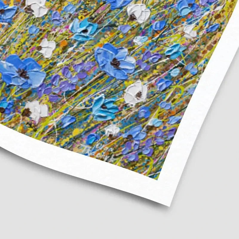 Calming Blue Flowers Art Print Calming Blue Flowers Art Print wall art product Olga Tkachyk
