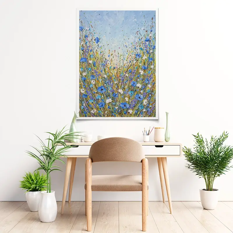 Calming Blue Flowers Art Print Calming Blue Flowers Art Print wall art product Olga Tkachyk