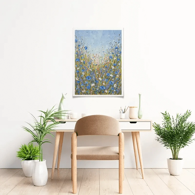 Calming Blue Flowers Art Print Calming Blue Flowers Art Print wall art product Olga Tkachyk