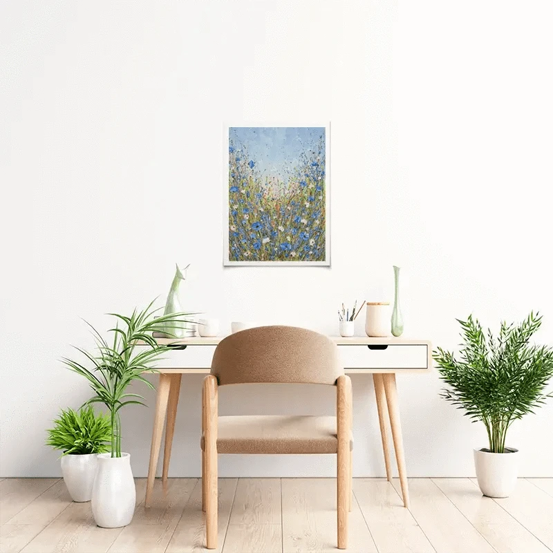 Calming Blue Flowers Art Print Calming Blue Flowers Art Print wall art product Olga Tkachyk