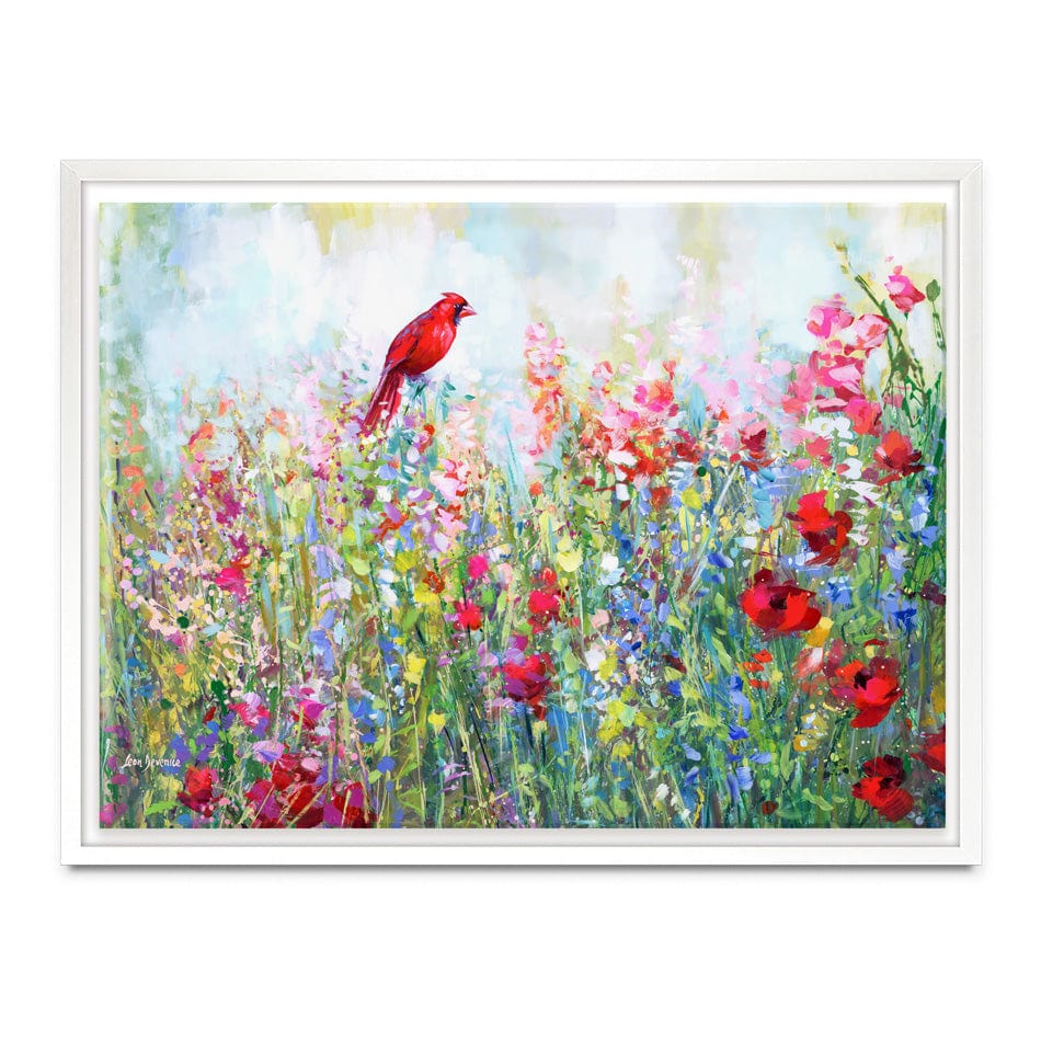 Cardinal Among The Wildflowers Canvas Print wall art product Leon Devenice