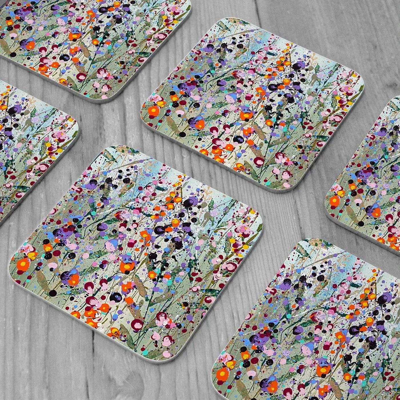 Caroline Coaster Set Rainbow Soul Tree Coaster Set | Rainbow Soul Tree Art Coasters wall art product Scarlet Sky Studio