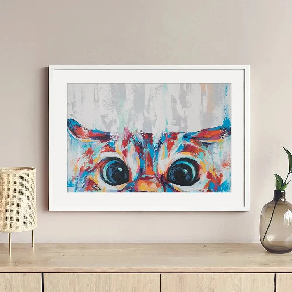Cat Eyes Framed Art Print Cat Eyes Framed Art Print wall art product Mari Dein / Shutterstock