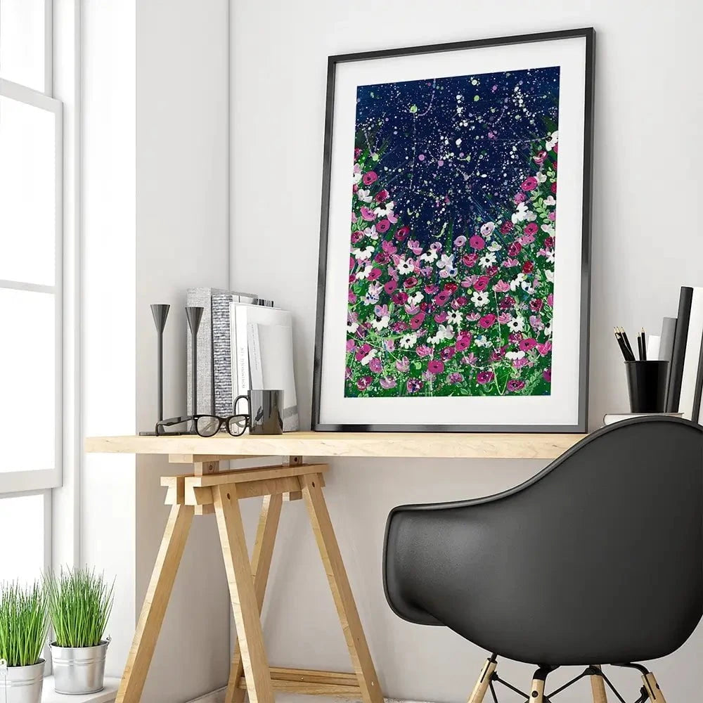 Celestial Blooms Framed Art Print Celestial Blooms Framed Art Print wall art product Emma LC Art