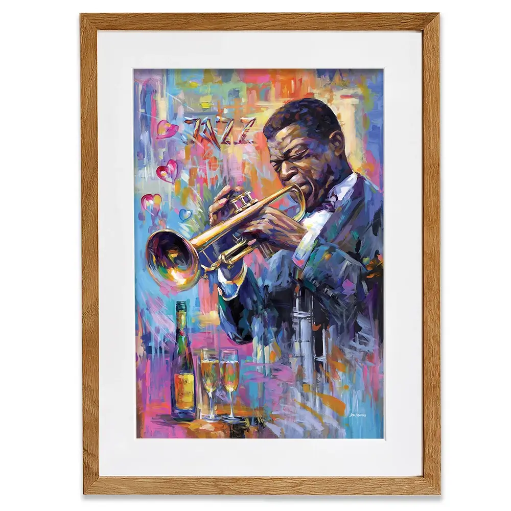Champagne And Jazz Framed Art Print Champagne And Jazz Framed Art Print wall art product Leon Devenice