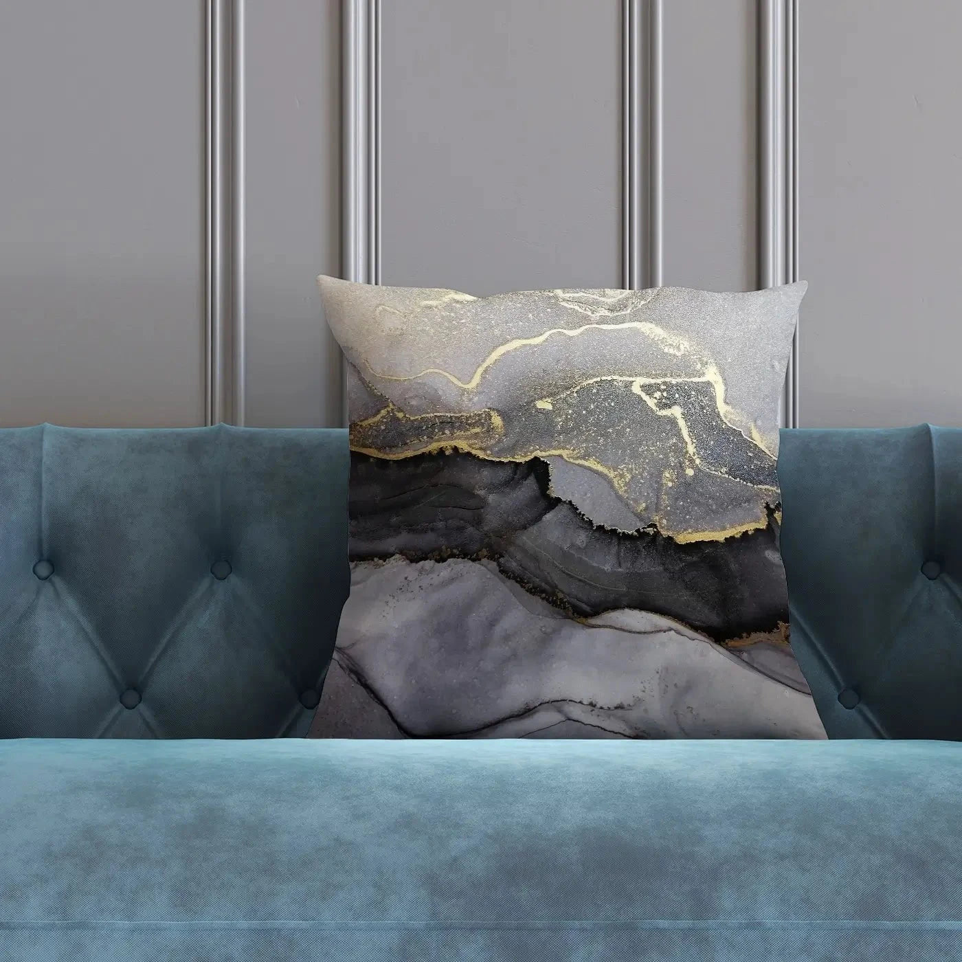Charcoal Marble Abstract Cushion Charcoal Marble Abstract Cushion wall art product coldsun777 / Shutterstock