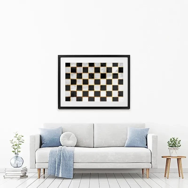 Checkerboard Framed Art Print Checkerboard Framed Art Print wall art product Sarah Manovski