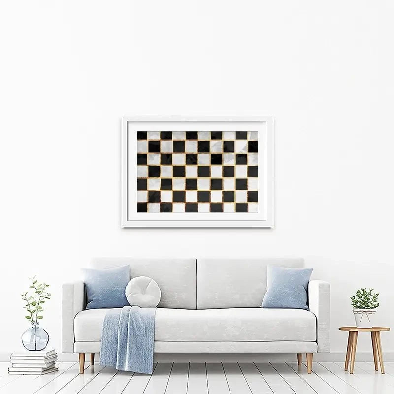 Checkerboard Framed Art Print Checkerboard Framed Art Print wall art product Sarah Manovski