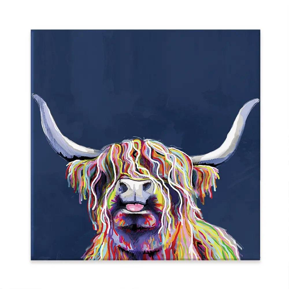 Cheeky Coo In Navy Blue Square Canvas Print Cheeky Coo In Navy Blue Square Canvas Print wall art product Independent
