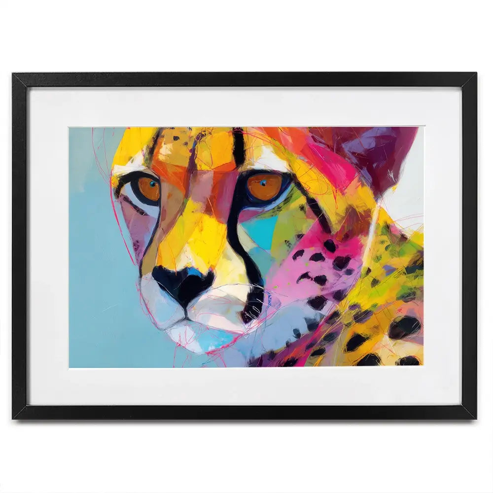 Cheetah Gaze Framed Art Print Cheetah Gaze Framed Art Print wall art product Chromatic Storm Studio