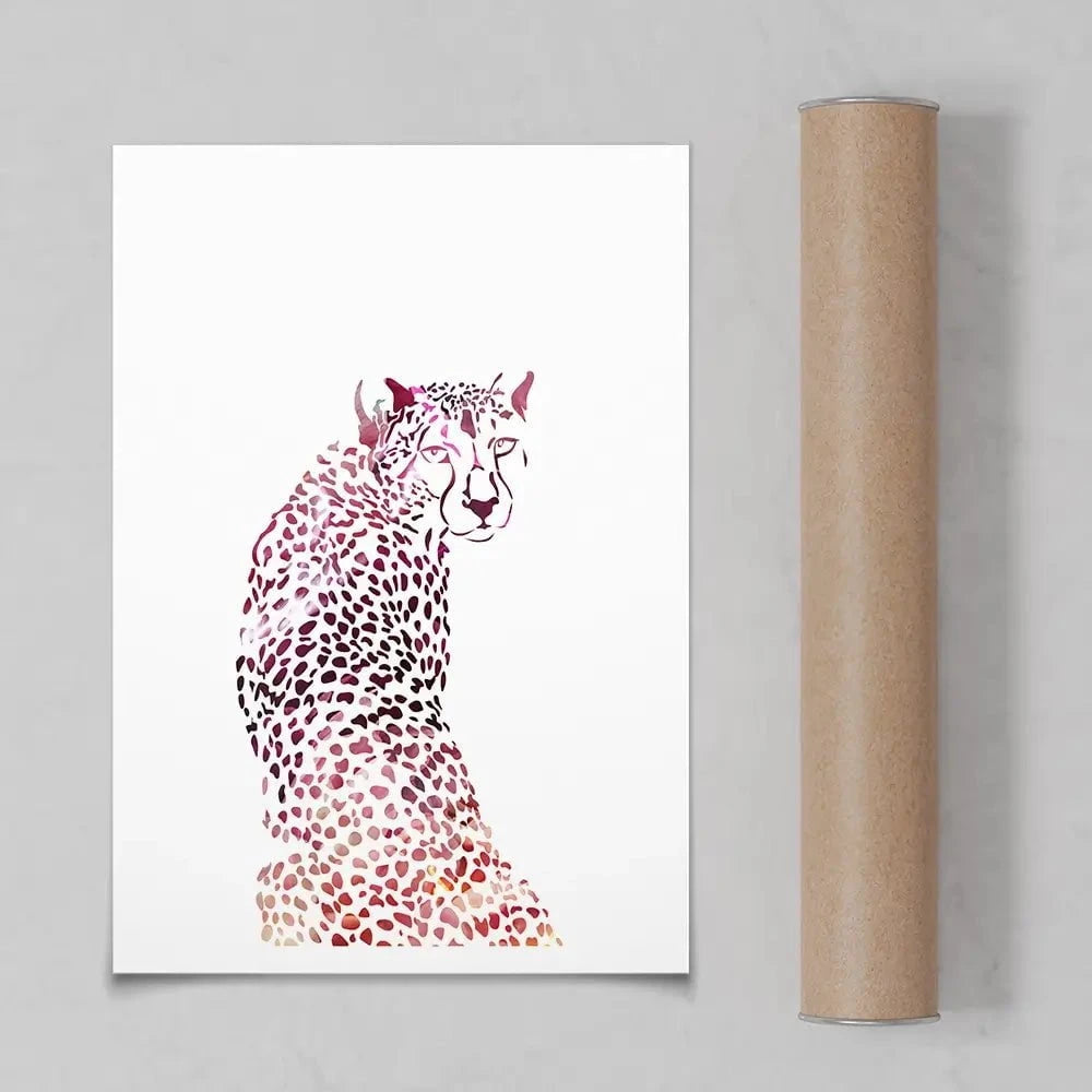 Cheetah On White Art Print Cheetah On White Art Print wall art product Sarah Manovski