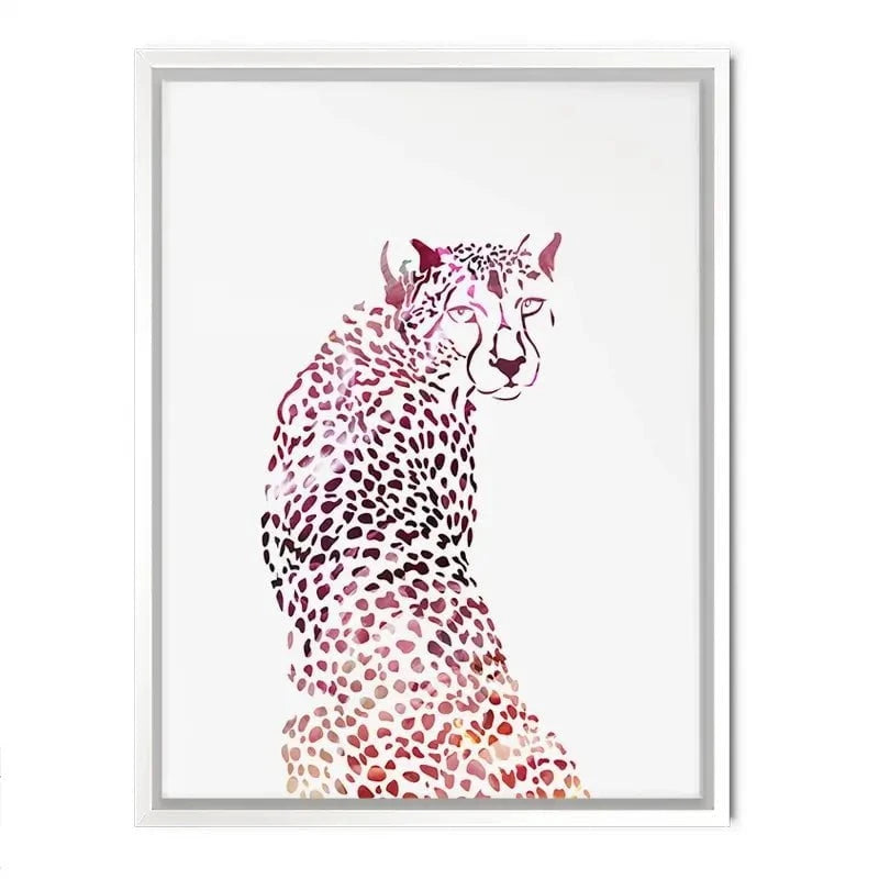 Cheetah On White Canvas Print Cheetah On White Canvas Print wall art product Sarah Manovski