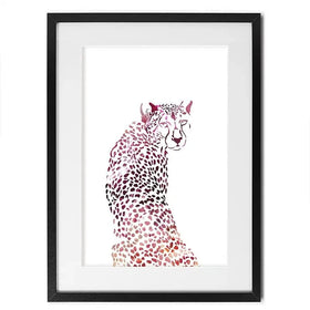 Cheetah On White Framed Art Print Cheetah On White Framed Art Print wall art product Sarah Manovski