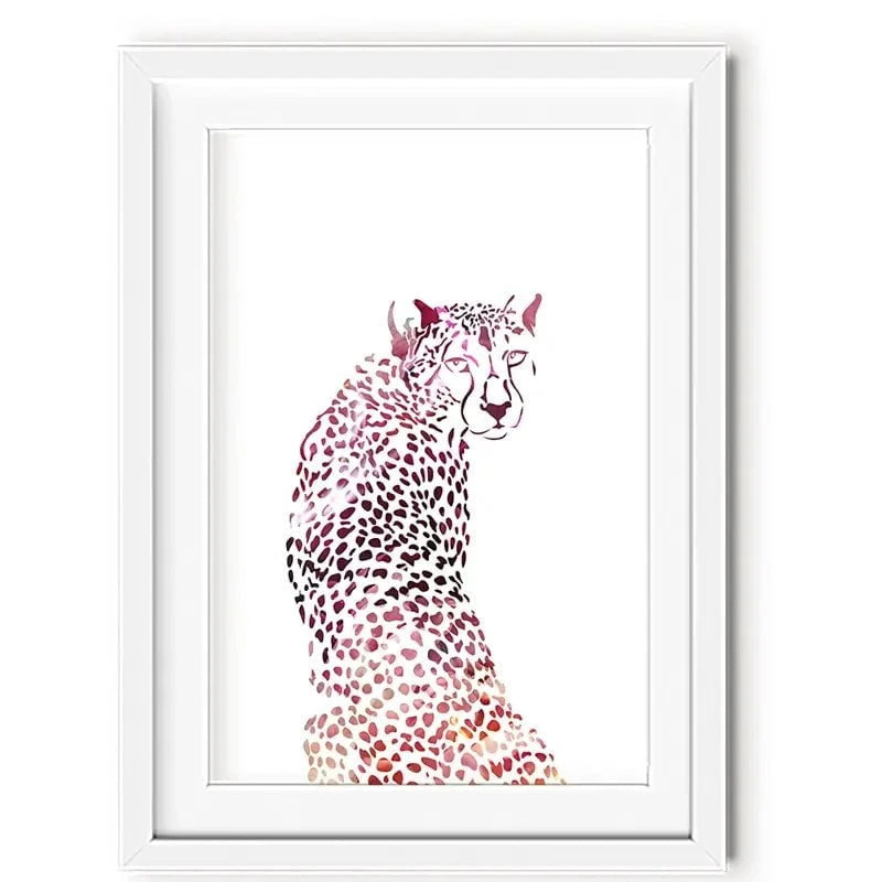 Cheetah On White Framed Art Print Cheetah On White Framed Art Print wall art product Sarah Manovski